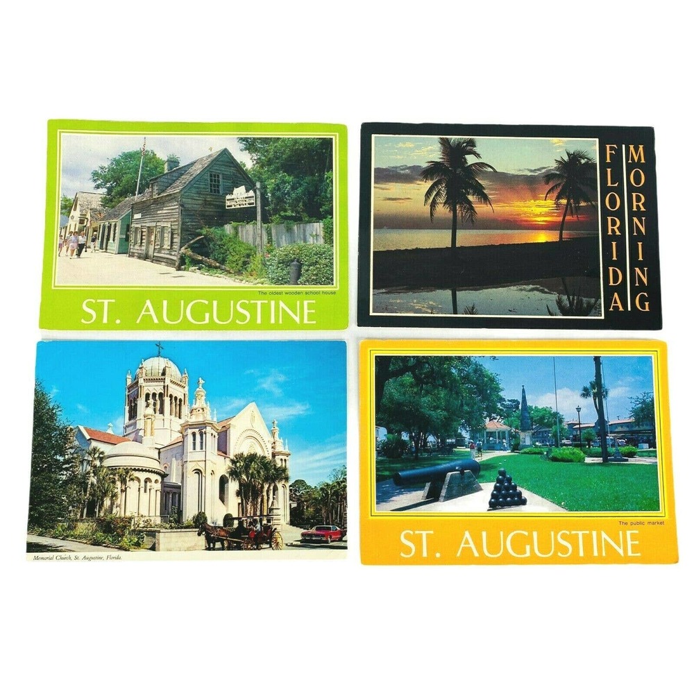 Set of 4 Vintage St Augustine‎ Florida Postcards